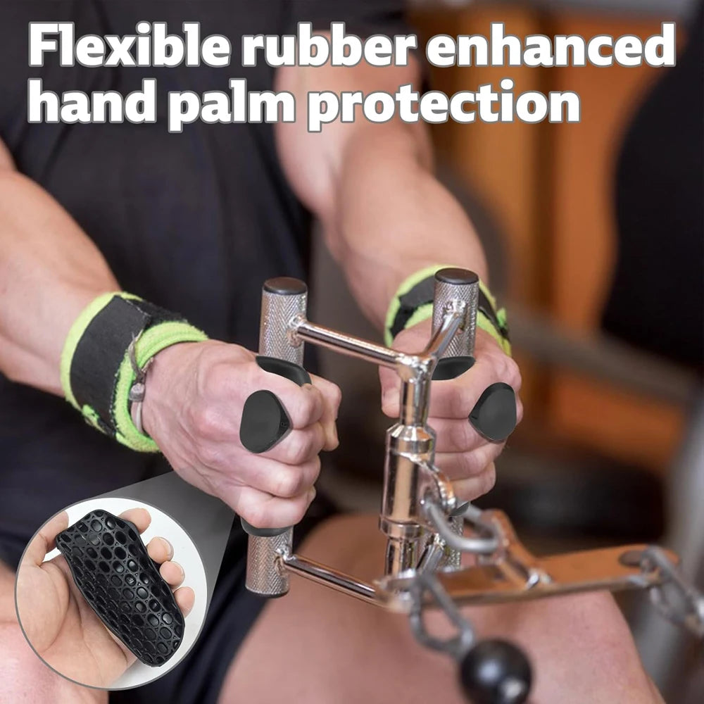 Anti-Slip Grips for Weight Lifting Pull-Ups Gym Training Unisex Ergonomic Rubber Hand Protector Strengthener Handle Gloves