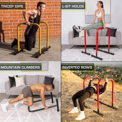 Dip Stand Station, Heavy Duty Ultimate Body Press Bar with Safety Connector for Tricep Dips